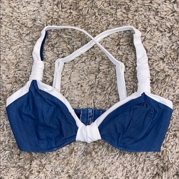 Seafolly Block Party F Cup X Back Adjustable Bikini Top 4 - Picture 7 of 8